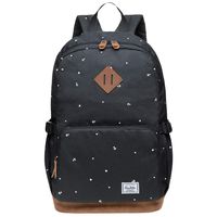 KAUKKO Stylish Oxford Fabric Backpack Travel Rucksack lightweight Hiking Bag Satchel (5-3-Black)