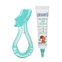Nuby Natural Soothing Gel for Sore Gums with Bonus Silicone Massaging Toothbrush, 0.53 Ounce, Benzocaine Free, Belladonna Free