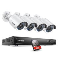 ANNKE 1080P HD True POE Security Camera System, 4CH 6MP NVR Recorder with 1TB Hard Drive and (4) 2MP (1080x1920) Surveillance Bullet IP Cameras, IP66 Weatherproof, 100ft Night Vision, Motion Detection