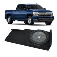 Compatible with 2007-2013 Chevy Silverado Ext Cab Truck Kicker CompR CWR10 Single 10 Sub Box Enclosure - Final 2 Ohm