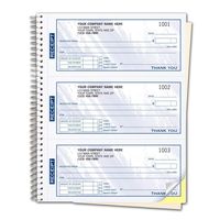 CheckSimple Blue Cash Receipt Books, 3-to-a-Page w/Duplicates, Wire-Bound Book (1000 Receipts)