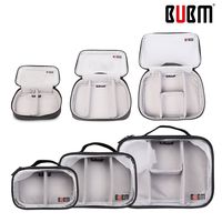BUBM Transparent Electronics Accessories Organizer Travel Carrying Handbag Waterproof Storage Bag (3pcs/Set, Clear, Single Layer)
