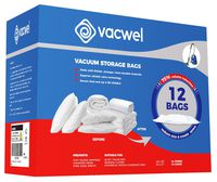 Vacwel Vacuum Storage Bags for Clothes, Ziplock Space Saver Bags (Jumbo + Large Size)