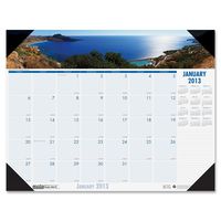 House of Doolittle Coastlines Photographic Monthly Desk Pad Calendar, January-December, 2013, 18-1/2" x 13"