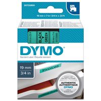 Dymo D1 Standard Labelling Tape 19mm x 7m - Black on Green