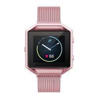 Yutior Metal Bands Compatible with Fitbit Blaze Smart Watch, Stainless Steel Magnetic Replacement Band with Frame Small & Large for Women Men, Champagne Gold, Black, Silver, Colorful, Rose Gold