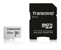 Transcend 32GB microSDHC UHS-I Class 10 U1 Memory Card with Adapter