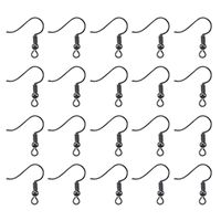 TOAOB 100pcs Earring Hooks Ear Wires with Ball and Coil Gray-Black Hypo Allergenic 18mm for DIY Jewelry Making