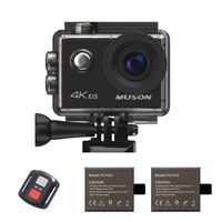 Muson Action Camera 4K 16MP Underwater Cam Waterproof 30M WiFi Sports Camera 2.0-inch LCD Monitor 170 Degree Wide-Angle with Dual 1050mAh Rechargeable Battery Motion Camera Built in Mic