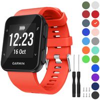 GVFM Band Compatible with Garmin Forerunner 35, Soft Silicone Replacement Watch Band Strap for Garmin Forerunner 35 Smart Watch, Fit 5.11-9.05 Inch (130-230 mm) Wrist (Orange Red)