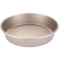 CHEFMADE 9-Inch Round Cake Pan, Non-Stick Deep Dish Bakeware, FDA Approved for Oven Baking (Champagne Gold)