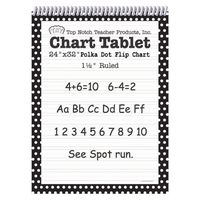 Top Notch Teacher Products Chart Tablet Polka Dot (1 1/2" Ruled), Black, 24" x 32"
