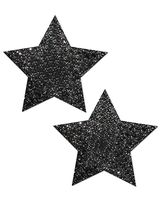 iHeartRaves Pastease Black Glitter Star Rave Pasties (Set of 2 Pasties)