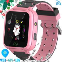 Kids Waterproof GPS Smartwatches Phone - WiFi GPS LBS Tracker Locator 1.4" Touch Screen Wrist Watch with SOS Call Voice Chat Pedometer Camera Alarm Clock for Back to School Boys Girls