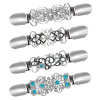 Ruisita 4 Pieces Retro Cardigan Clip Sweater Collar Clip Shawl Clips Dresses Shawl Clip for Women Girls, 4 Styles