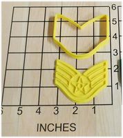 US Air Force Staff Sergeant Stripes Shaped Cookie Cutter and Stamp #1057