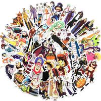 Bowinr One Piece Car Stickers, Anime Vinyl Waterproof Bumper Sticker for Phone, MacBook, Laptop, Car, Lugguage, Skateboard and More(125pcs)