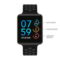 iTouch Air Special Edition Digital Smartwatch and Pedometer - Perforated Silicone Strap (Black/Grey)