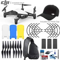 Ryze Tech DJI Tello Quadcopter Drone Power Bundle: Includes 2X Spare Batteries + DJI Pilots Hat and More.