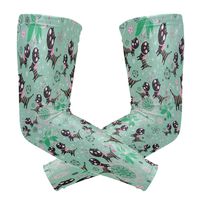 Fashion Sports Arm Supports Fun Loving Cats Green Basketball Shooter Sleeves Sunscreen Cuff Stretched Fabric for Football, Volleyball, Baseball Protection, Youth & Adult Sizes(1 Pair)