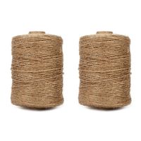 Tenn Well 1000 Feet Natural Jute Twine, 2PCS 3Ply Art and Craft Twine for Gifts, DIY Crafts, Festive Decoration, Bundling, Gardening