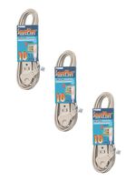 Prime Wire & Cable EC940610-3-Pk 10-Feet 16/3 SPT-2 3-Outlet Cord, 3-Pack, Almond