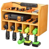 Drill Charging Station | Drill Storage | Wall Mounted Tool Storage Organizer | Power Tool Storage - Power Drill Toolbox Screwdriver Cordless Drill Organizer - Tool, Parts Craft Organizer Wooden