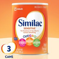 Similac Sensitive Infant Formula with Iron, Powder, One Month Supply, 34.9 ounces (Pack of 3)