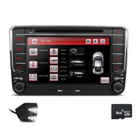 XTRONS Double 2 DIN 7 Inches HD Touchscreen Car Stereo DVD GPS Navi Player Dual CANbus with Screen Mirroring Function for VW Skoda Seat Golf EOS Reversing Camera&Map Card Included