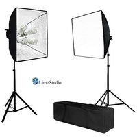 LimoStudio 1600 Watt Photo Studio Lighting Softbox Video Light Kit and Carry Case with 16x24-Inches Softboxes and 8pcs 45W 6500k Bulbs, AGG847