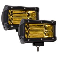 Zmoon LED Light Bar 5 Inch, 2PCS 144W Yellow Fog Led Driving Lights Waterproof Spot & Flood Work Light for Truck Jeep SUV Boat ATV 4WD Car Golf Cart