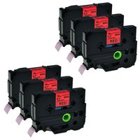 GREENCYCLE 6 PK Replacement Black on Red Tape TZ-441 TZE-441 TZe 441 Compatible for Brother P-Touch Printers PT-300B PT310