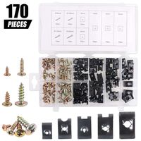 Swpeet 170Pcs Auto Car U-Clip U Nut and Screw Assortment Kit for Dash Door Panel Interior SAE