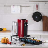 Odd Easy Coffee Pods Holder with Crystal Tempered Glass, Coffee Pods Storage Drawer For Nespresso VertuoLine and VertuoPlus Coffeemakers(30 Pods）