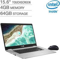 2019 Asus Chromebook Laptop Computer, 15.6" FHD Touchscreen Thin and Light, Intel Quad-Core Pentium N4200 up to 2.5GHz, 4GB DDR4 RAM, 64GB eMMC, 802.11ac WiFi, Bluetooth 4.0, Chrome OS (Renewed)