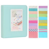 Anter 64 Pockets Instax Mini Photo Album for Fujifilm Instax Mini 8 8+ 9 7s 25 26 50s 70 90 Instant Camera & Name Card with 20 PCS Stickers - Ice Blue