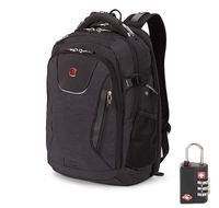 SwissGear 5358 USB ScanSmart Laptop Backpack. Abrasion-Resistant & Travel-Friendly Laptop Backpack with TSA lock exclusive bundle. (Heather Gray)