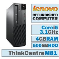 Lenovo ThinkCentre M81 SFF/Core i5-2400 Quad @ 3.1 GHz/4GB DDR3/500GB HDD/DVD-RW/WINDOWS 7 PRO 64 BIT