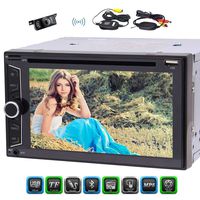 EinCar Latest 3 UI Design 6.2 Inch 5 points Capacitive Multi-touch Screen In-Dash Double 2 Din Car Radio Audio Stereo with Bluetooth Subwoofer FM/AM RDS Radio Cam-In 1080P Video + Free Backup Camera