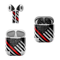 Skin Decals for Apple AirPods - Thin Red Line Hero - Sticker Wrap Fits 1st and 2nd Generation