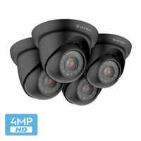 4-Pack Amcrest UltraHD 4MP Outdoor Camera Dome Security Camera IP67 Weatherproof 98ft IR Night Vision, 100° Wide Angle, Home Security, Black (4PACK-AMC4MDM28P-B)