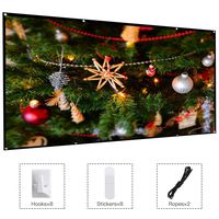 120 Inch Projector Movie Screen, ICANZUO Portable Folding Indoor Outdoor 4K HD 16:9 Movie Projection Screen for Meeting/Home/Cinema/Theater/Presentation