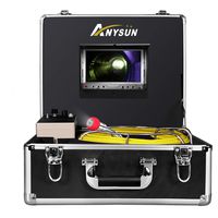 Sewer Inspection Camera Waterproof Ip68 65ft Plumbing Pipe Snake Cam Duct HVAC 1000TVL Sony CCD Chimney Borescope Endoscope Video Equipment 7 Inch LCD Monitor 20M Cable Lights Adjustable(No DVR)