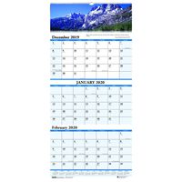 House of Doolittle 2020 Wall Calendar, Three-Month View, Earthscapes Scenic, 12.25 x 26 Inches, December - January (HOD3638-20)