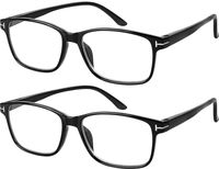 Computer Glasses 2 Pairs Anti Glare Anti Reflection Classic Reading Glasses Quality Comfort Glasses for Men and Women +3.5