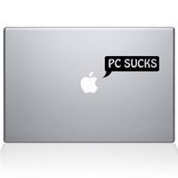 The Decal Guru PC Sucks Speech Bubble MacBook Decal Vinyl Sticker - 13" MacBook Pro (2015 & Older) - Black (1145-MAC-13P-BLA)