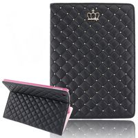iPad 2 3 4 Case for Girls, Umiko(TM) Superior Luxury Crown Leather Smart Case Stand Cover for iPad 2 3 4 Case-Black