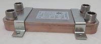 10 Plate Water to Water Brazed Plate Heat Exchanger 1" MPT Ports w/Brackets