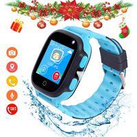 Beacon Pet Kids Smart Watches for Girls Boys with GPS Tracker SOS Call Alarm Clock Camera Touch Screen Sport Intelligent Smartwatch HD Spy Safety Phone Watch for Kid Birthday Gift (Blue)