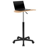 Flash Furniture Maple Sit to Stand Mobile Laptop Computer Desk -
